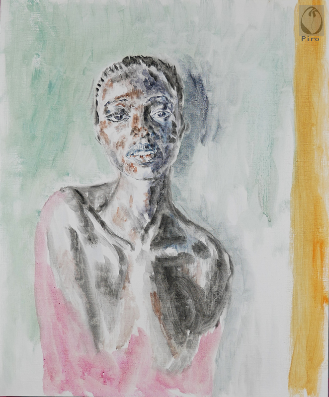 oil on paper - olio su carta di Piro